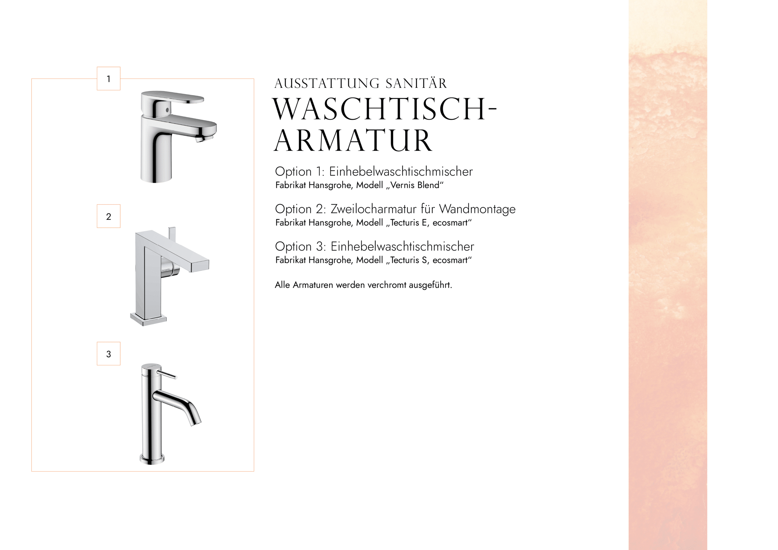 Ausstattung Sanitär: Waschtisch-Armatur