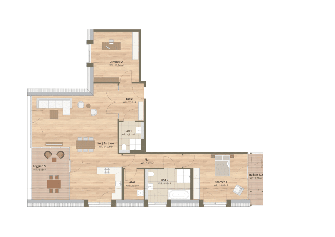 Schwanenwinkel Grundriss WE 19